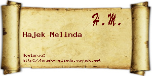 Hajek Melinda névjegykártya